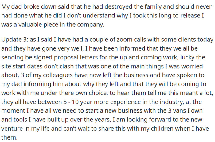 OP has the necessary resources to start a new business