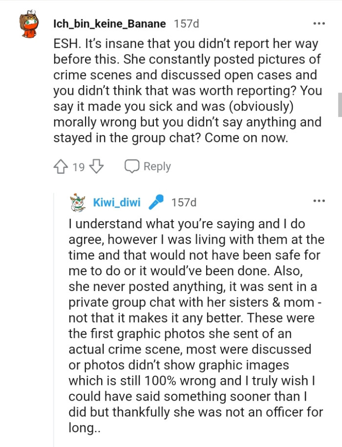 OP didn't say anything but stayed in the group chat