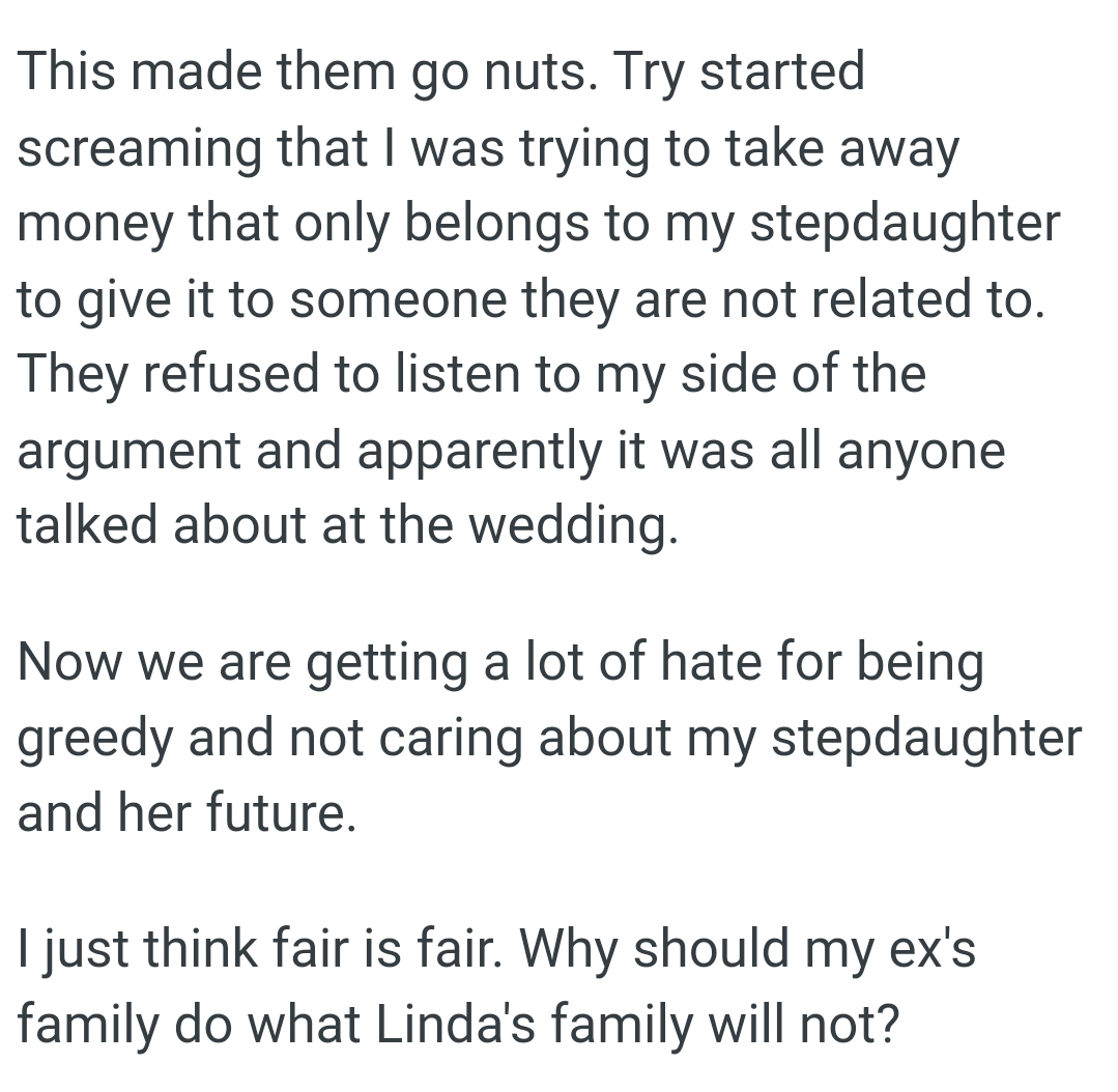 They refused to listen to the OP's side of the argument