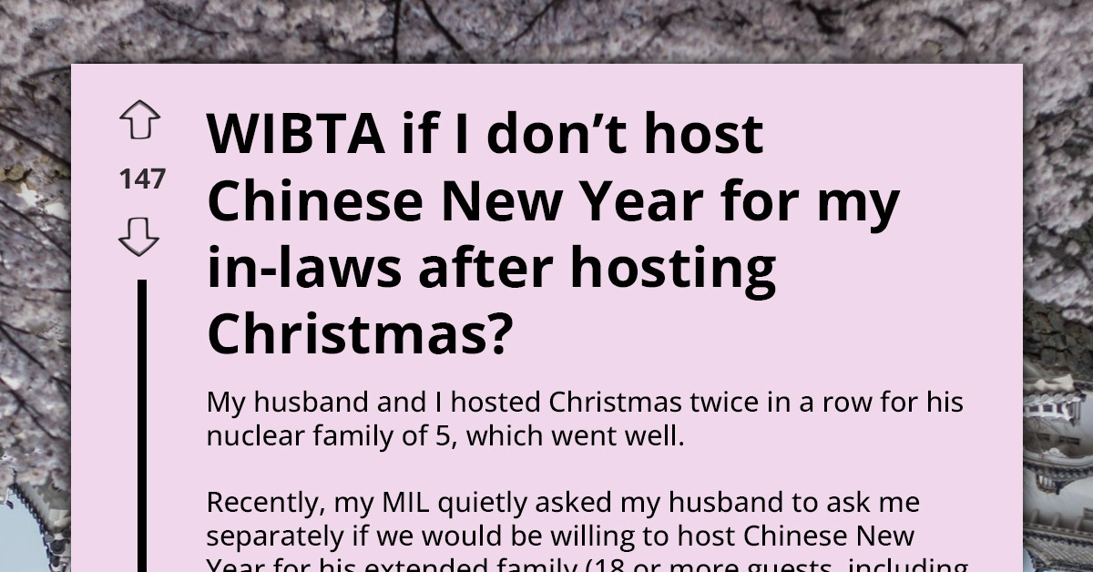 Wife Caught Between Hosting A 20-Person New Year Gathering To Appease Her In-Laws Or “Selfishly” Choosing Her Peace Of Mind