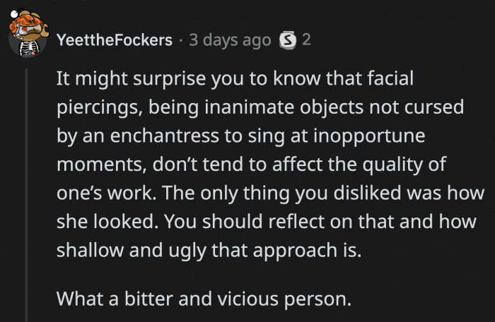 Unless the nose piercing yelled at the officiant to stop the wedding, I really don't see how OP felt overshadowed