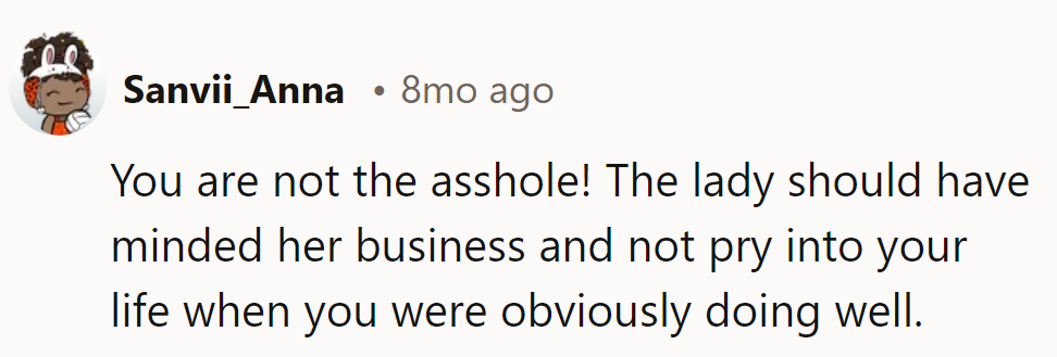 That lady needed a 'Mind Your Business 101' crash course.