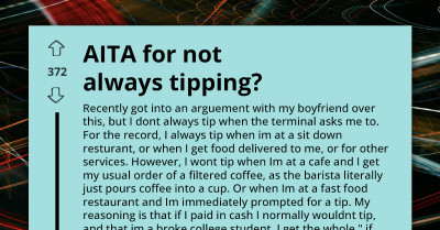 Woman Refuses To Tip For Counter Coffee And Boyfriend Calls Her Out