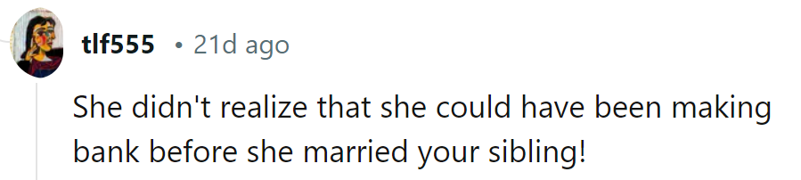 She Missed Out on the Pre-Marriage Cash Flow!