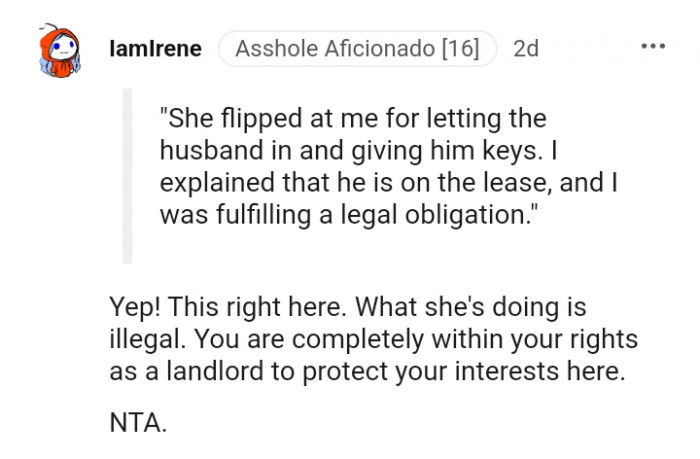 What she is doing is illegal