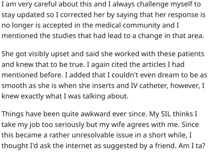 So, was she wrong? Reddit responds.