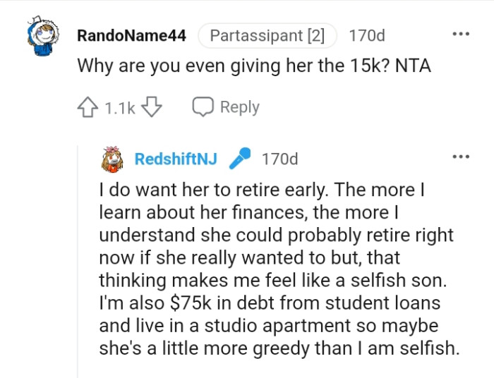 OP's mom could probably retire right now if she wanted