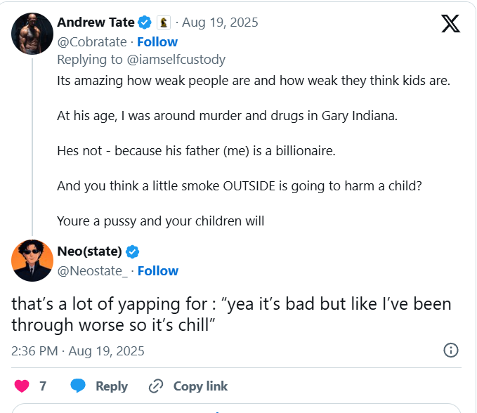 That’s a lot of yapping for: ‘Yea it’s bad but like I’ve been through worse so it’s chill’.”