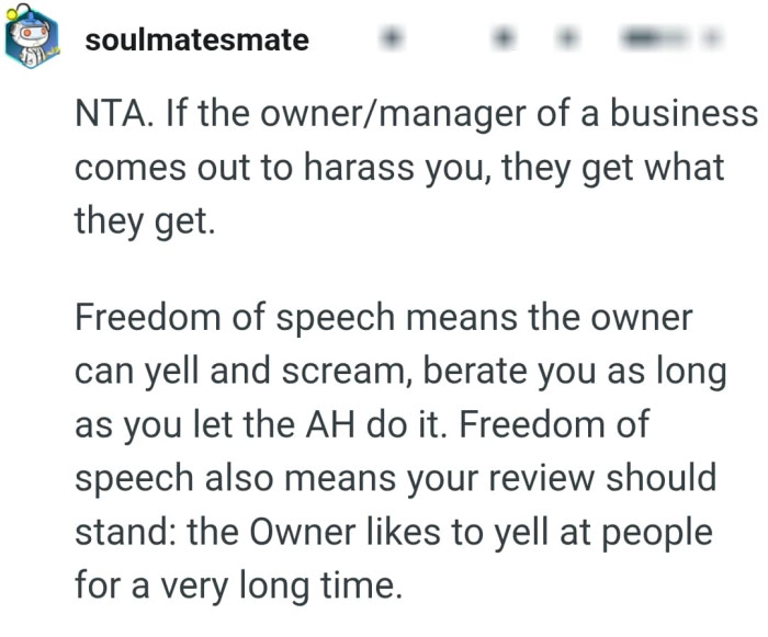 This Redditor is explaining what freedom of speech means in different aspects