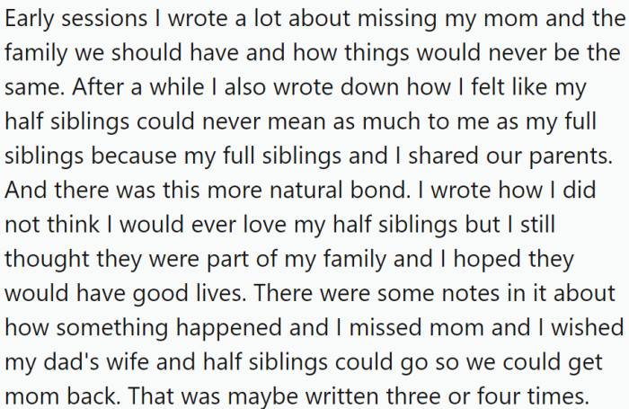 After three years of therapy, OP ended his sessions and threw away the diary.
