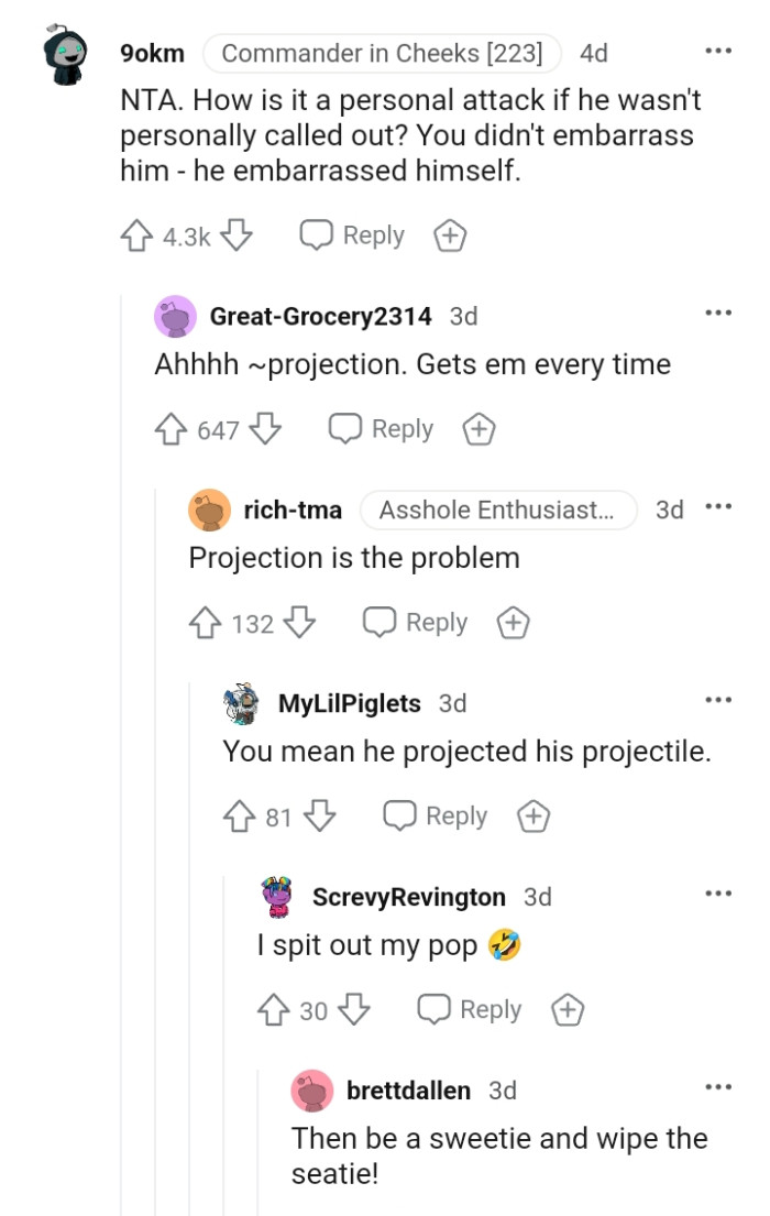 The OP didn't embarrass him; he did it himself