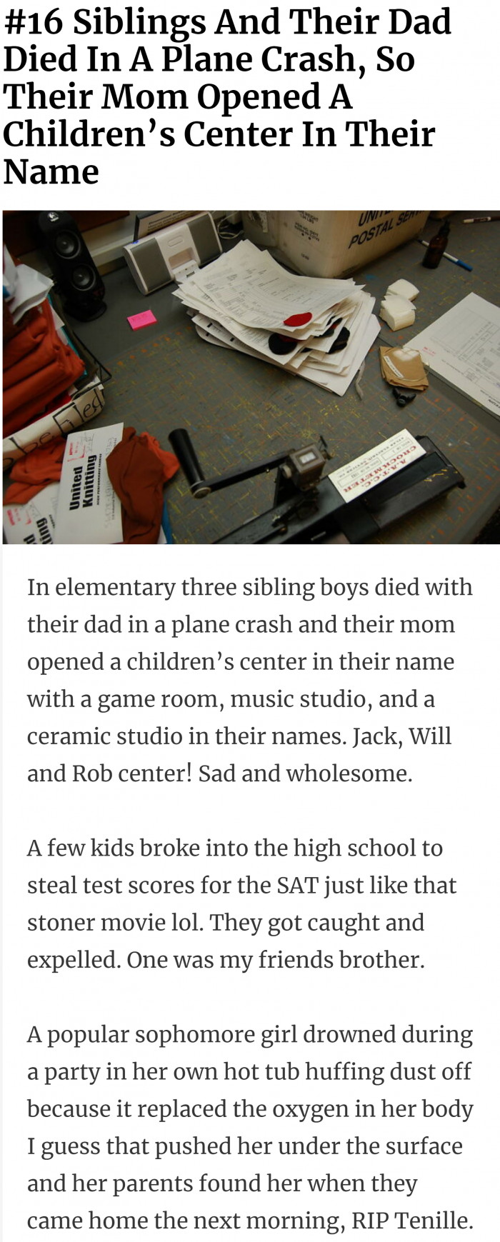 16. Indeed, sad and wholesome.