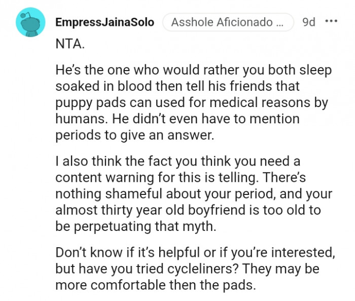 9. There is nothing shameful about your period