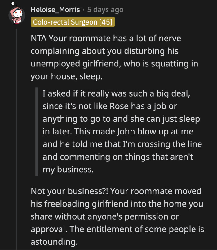 Unless Rose is on their lease, she has no vote on what goes on in their house.