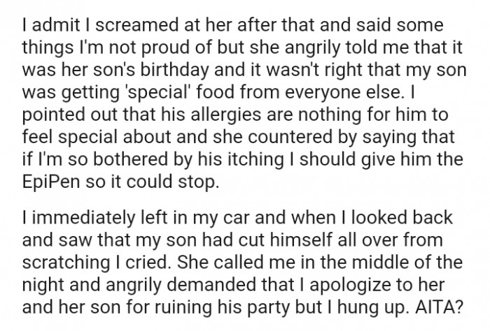 I pointed out that his allergies are nothing for him to feel special about