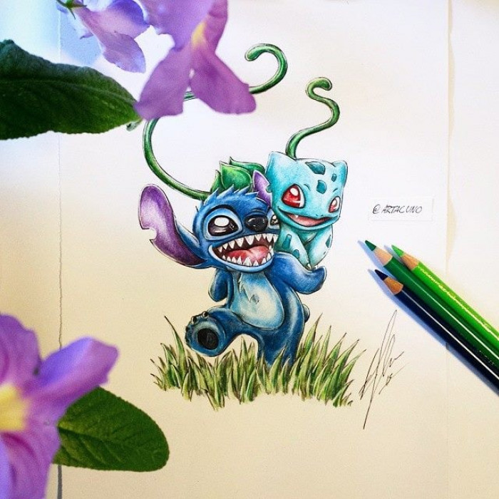 16. Stitch and Bulbasaur