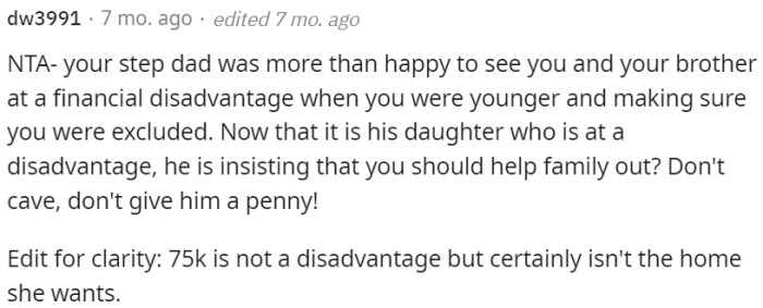 OP shouldn't give in to his demands