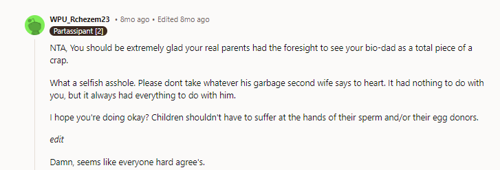 NTA, and yes OP need not ask. OP's dad and his wife are bad people