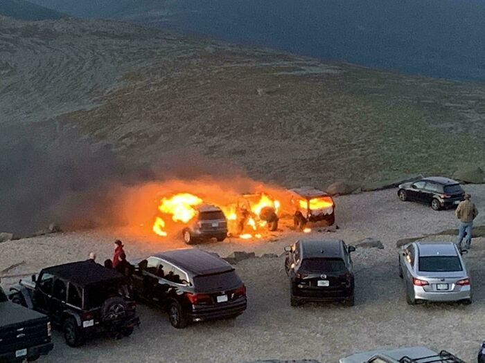 "This Car Exploded On Top Of Mt. Washington, Making The Two Others Catch Fire"