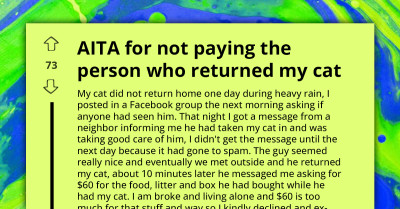 Man Finds Lost Cat, Insists On $60 Payment For 24-Hour Care Before Returning It