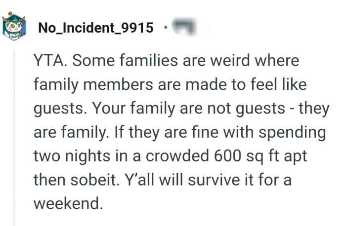 The OP will survive it for a weekend