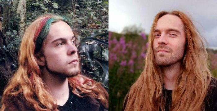 "24 Years Between These Photos And I Managed To Circle Around To Almost The Same Hair"