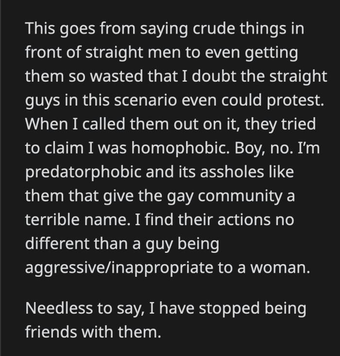 It is not homophobic to call out predatory behavior exhibited by LGBTQ+ people