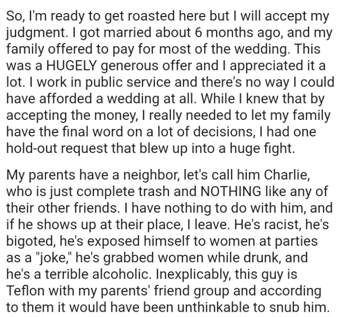 The OP really needed to let her family have the final word on a lot of decisions