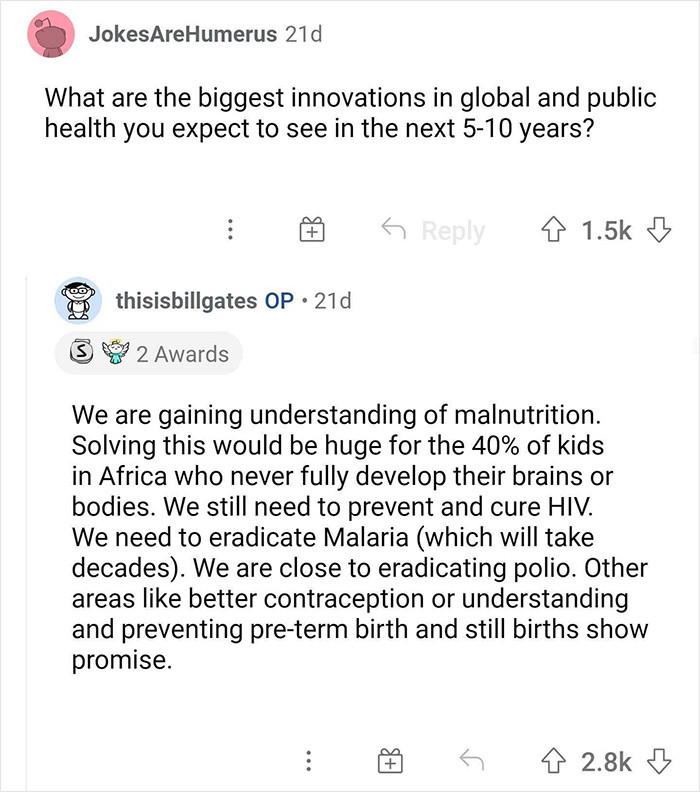 9. Gates' thoughts on innovations in global and public health