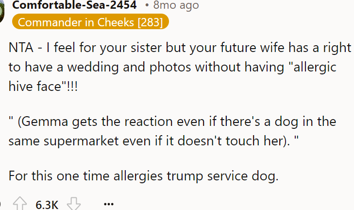 The OP's Wife Has Every Right Not to Be Swollen for Her Wedding Day
