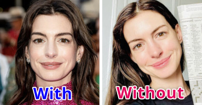 11 Side-By-Side Photos of Female Stars With and Without Makeup