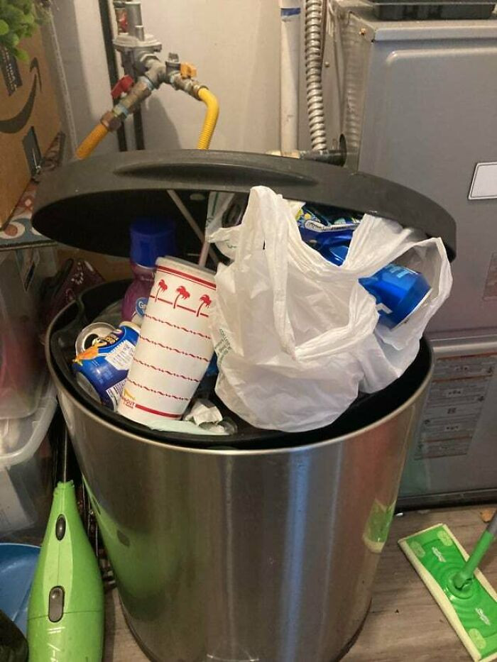 "How My Roommates Leave The Trash Instead Of Putting A New Bag In"