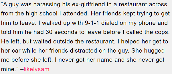 5. A man harassed his ex-girlfriend at a restaurant.