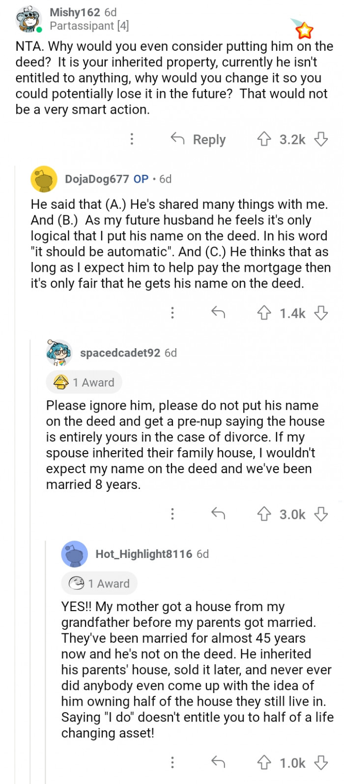 #3 Your fiancé is not entitled to anything.