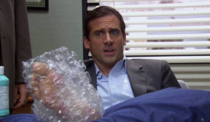 17. Michael burning his foot was a hilarious and perfectly scripted scene.