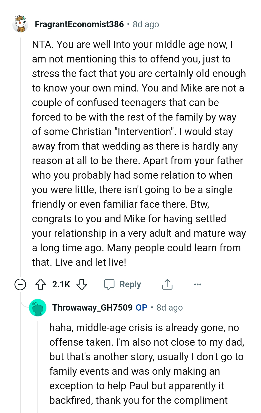 OP and his stepbrother settled in a mature way