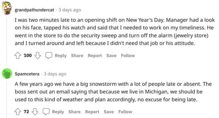 Do these people want their employees to risk their lives just to avoid being late?