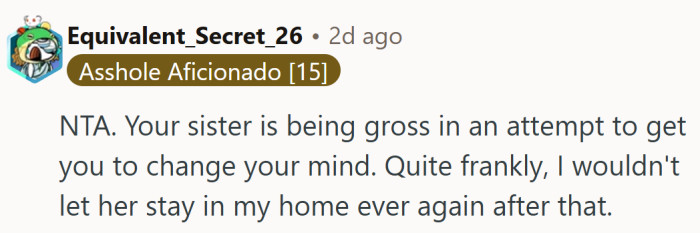 A spicy reaction that basically says if Rachel wants to test boundaries, she might find herself uninvited next round.