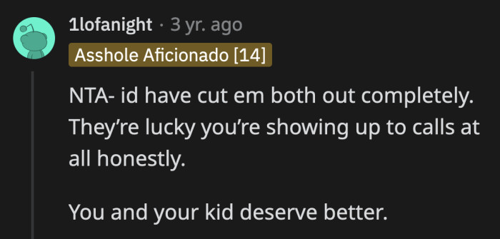 Cutting people off is easier said than done. However, it seems to be the best option for OP and his son.