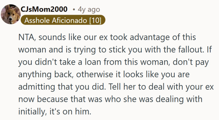 It captures the unfairness of being left to absorb the fallout of someone else’s choices and urges her not to take that burden on.