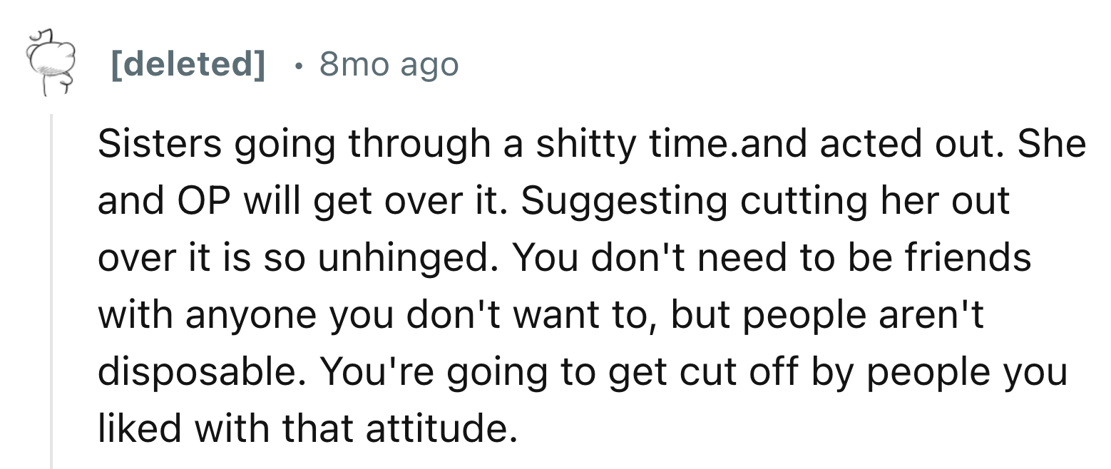 OP's Sister Was Going Through Some Rough Times