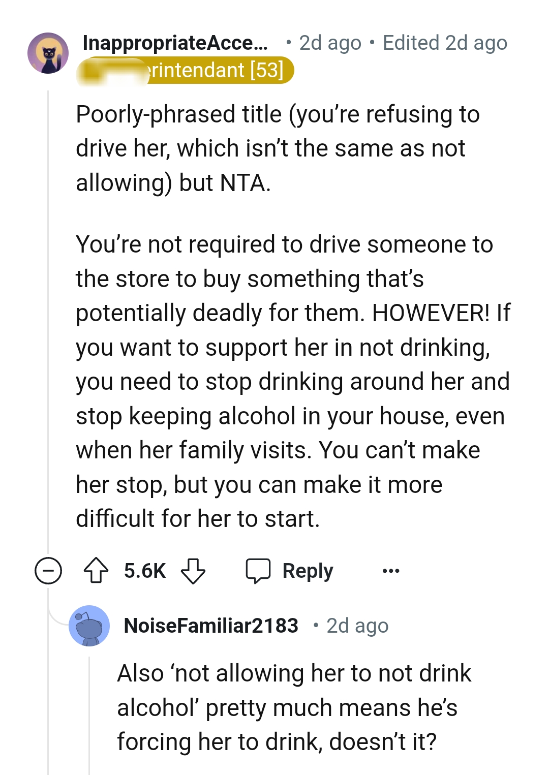The OP is not required to drive someone to the store to buy something that can harm them