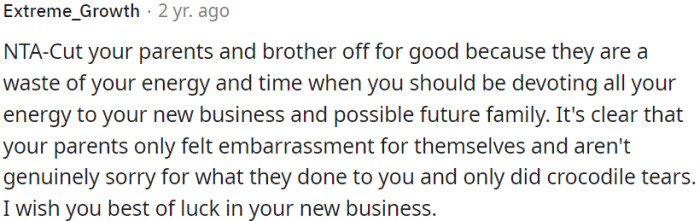 Their apologies seem insincere, prioritize your own success