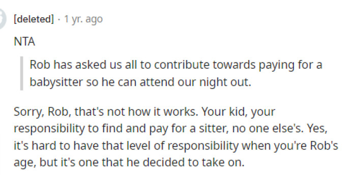 We're all sorry for Rob because, no, that's not how it works at all, and we don't feel bad either.