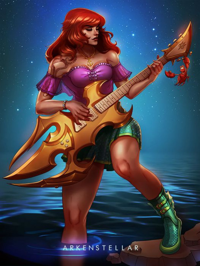 5. Here is the rock star guitar playing princess, Ariel