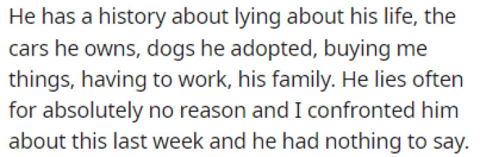 This wouldn't be the first time OP's boyfriend lied