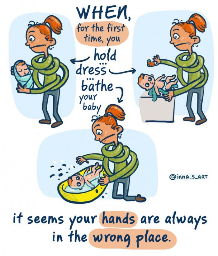 9. Sometimes, You Wish You Had More Than Two Hands, Especially When Bathing Your Little One.