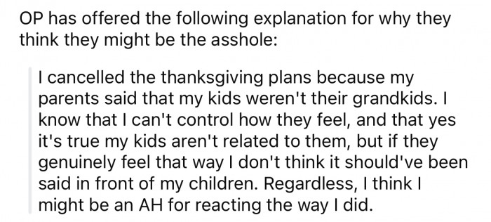 OP thinks she might potentially be the a-hole for the following reason: