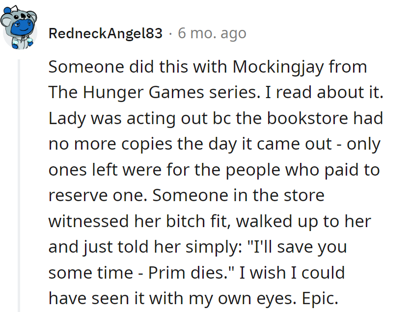Bookstore chaos: Witnessed a Mockingjay meltdown, a spoiler hero steps up: 'I'll save some time—Prim dies.'