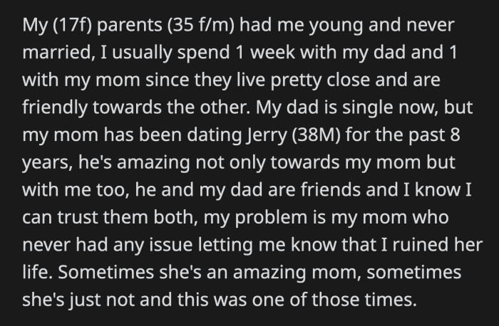 OP did as she was told. She also called her dad and explained everything that happened.